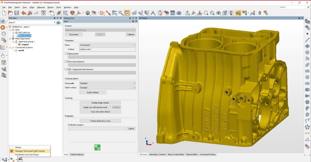 Time to plug-in with Hexagon structured light scanners and PolyWorks