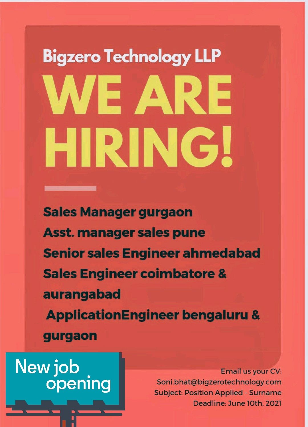 Hiring Alert !! Big Zero Technology LLP