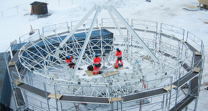 Measurement and Assembly of Two Large Telescopes in the Arctic Circle