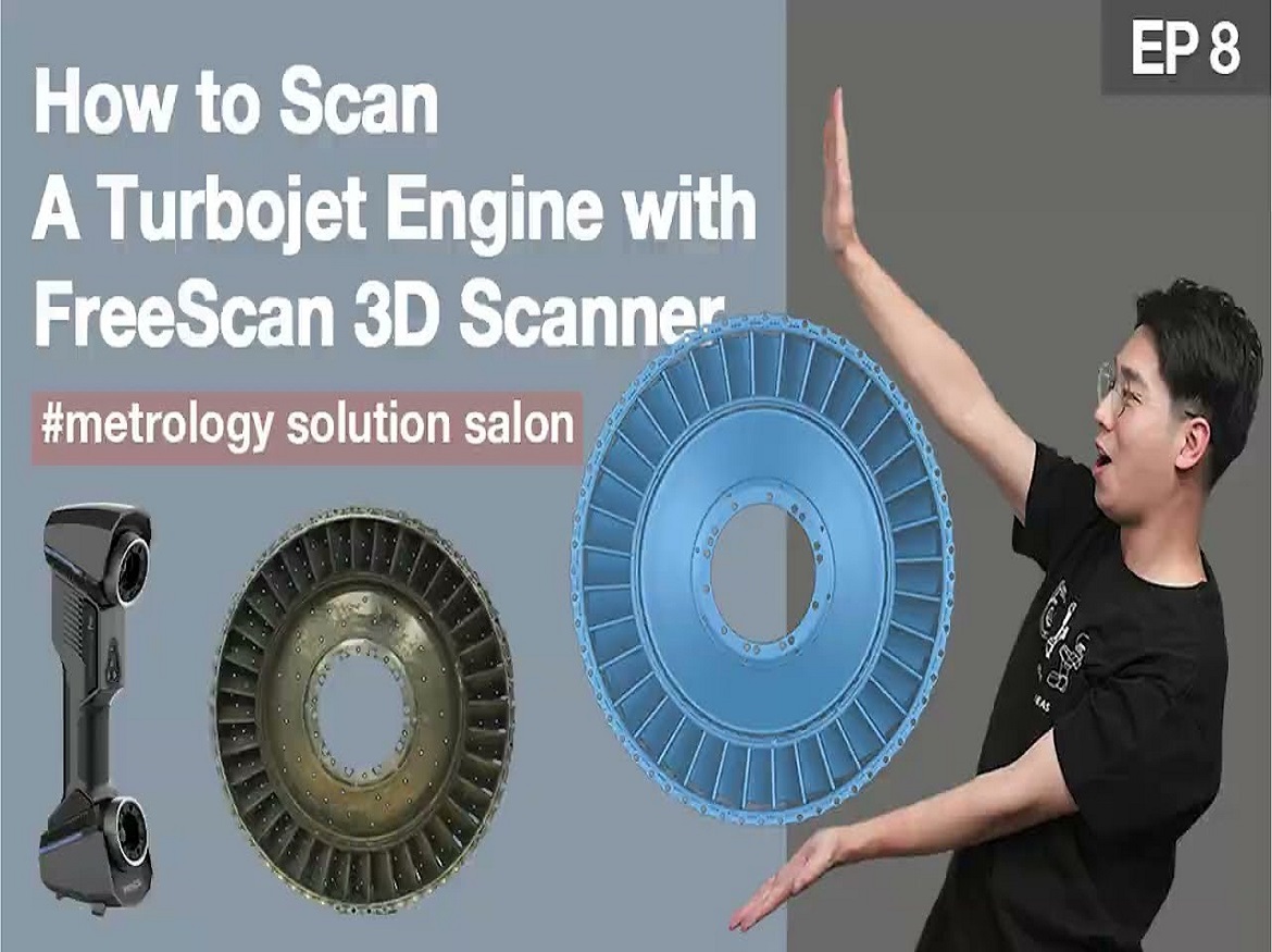 Scanning a Turbojet Engine with FreeScan 3D Scanner