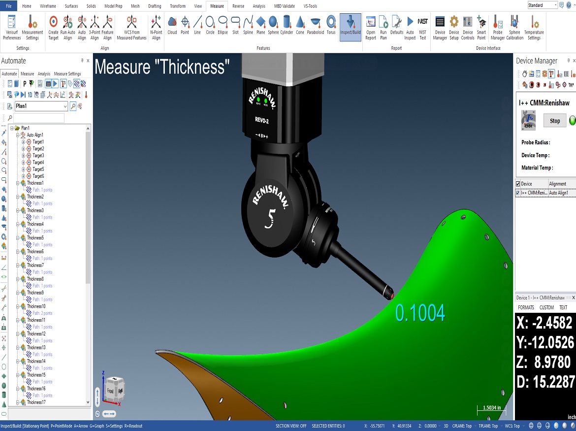 Verisurf® Software Introduces Renishaw® RUP1 Ultrasonic Probe for Precise Thickness Inspection