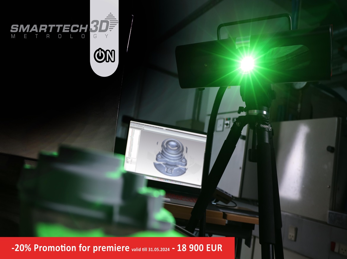 SMARTTECH3D ON 6 MP – New, Height Resolution 3D Scanner, Dedicated for Quality Control and Precise digitalization now at lower price